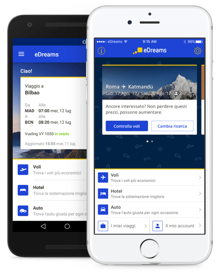 App-IT mobile app edreams su iPhone e telefoni Android